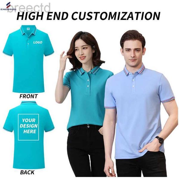 Polos pour hommes en gros Polyester 210g Polo T-shirts personnalisés à manches courtes Polo rapide respirant noir polo ldd240312