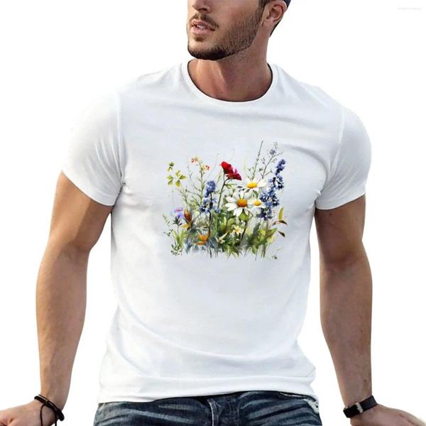 Polos Fleurs sauvages fleurs botaniques T-shirt T-shirt Vêtements d'anime plus taille Tops graphique T-shirt court