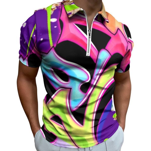 Polos pour hommes Word Graffiti Art T-shirts décontractés Dream Team Print Polos Turn Down Collar Y2K Shirt Male Graphic Clothes 4XL 5XL 6XL 230617