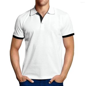 Polos masculins Polo Coton Polo pour hommes Cound Cound Color Slim Fit Mens 2024 Vêtements d'été Plain Sports Top de sport