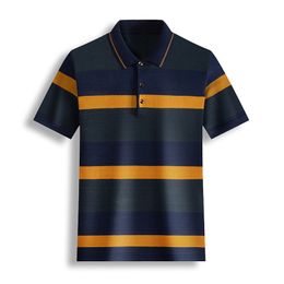 Hommes Polos Ymwmhu Coton Polo Hommes À Manches Courtes Rayé Graphique D'été Mince Cool Chemise Streetwear Hommes Polo Chemise Drop Ship Vêtements 230417