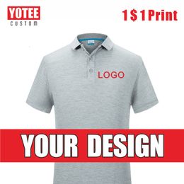 Herenpolo's YOTEE T-shirt van zuiver katoen T-shirt voor heren Op maat gemaakt borduurwerk Persoonlijke groep DIY Effen kleur Tops Zomeroverhemden voor heren 230720