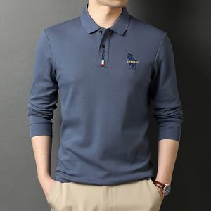 Polos masculins jeunes et middleAged pour hommes à manches longues à manches longues à manches longues et à l'automne chemise de base de tshirt masculin Polo Ventes directes 221122