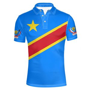 Polos para hombre Zaire Masculino Juvenil Número de nombre personalizado Zar Polo Bandera de la nación Za Congo País Impresión francesa Po Ropa informal 230710