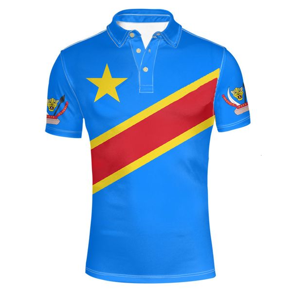 Polos pour hommes Zaïre Homme Jeunesse Sur Mesure Nom Numéro Zar Polo Shirt Nation Drapeau Za Congo Pays Français Imprimer Po Vêtements Décontractés 230710