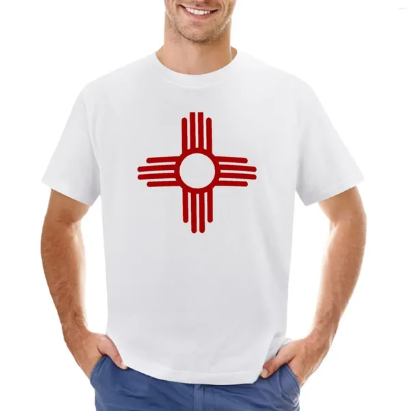 Polos para hombres Zia pueblo símbolo del sol (rojo) camiseta linda tops ropa hippie verano shalks blancas hombres hombres