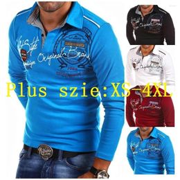Heren Polos Zogaa Men Polo Shirt Lange Mouw Plus Size S-4XL Letter Gedrukte Slim Fit Casual Shirts Mens Fashion Tops Tees Man