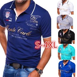 Polos pour hommes ZOGAA T-shirt à la mode pour hommes Col en V Bouton Polo à manches courtes 230717