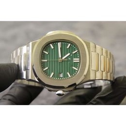 Reloj mecánico automático de lujo PP Pateks para hombre H5V7 correa de acero inoxidable Reloj de diseño parte trasera luminosa transparente Reloj de ocio para negocios impermeable con caja