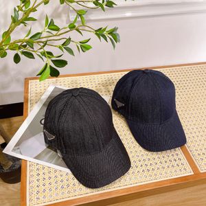 Hommes Prad Sports d'été Designer Casquettes Denim Matériel Métal Triangle Lettre Imprimer 2 Couleurs Casquette