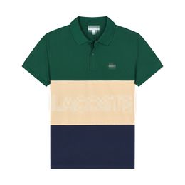T-shirt haut de gamme masculin Été Nouvelle marque masculine Stripe Retro Retro broderie Coton Polo à manches courtes à manches à manches