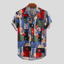 Heren Printing Shirt 2020 Ademend Strand Vakantie Korte Mouw Button Hawaiian Shirts Merk Casual Camisa Masculina Streetwear