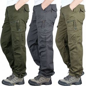 Pantalon cargo résistant à l'usure Pure Cott pour hommes Multi Pocket Straight Casual Loose Salopette Tactique Militaire Combat Camo Pantalon k0sn #