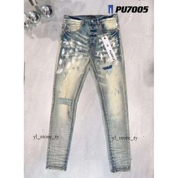 Heren Paarse Merk Jeans 2023 Paars Merk Solid Street Fashion Zwart Denim Slim Stretch 6955 2005