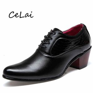 Herenkwaliteit High 243 Brand Heel Men Men Wedding Non-Slip Mens Dress Shoes Classic Designer Sneakers G16 230718 S 363 S