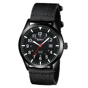 Heren Quartz Horloge Automatische Datum Militaire Sport Wriswatch Fashion Nylon Riem Waterdicht Relogio Masculino G1022