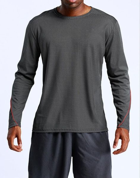 T-shirts de compression à séchage rapide pour hommes Gym Training Fitness Vêtements de sport T-shirts de course T-shirt respirant à manches longues pour hommes Grande taille S-3XL 3 couleurs