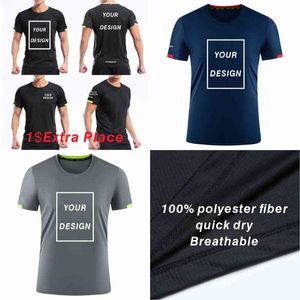 Snel droge droge polyester t-shirt bulk op maat gemaakte geborduurde sport met korte mouwen op maat