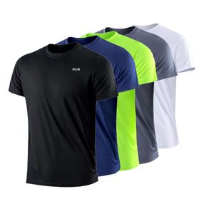 T-shirt à manches courtes et col rond pour hommes, séchage rapide, évacuant l'humidité, pour entraînement, gymnastique, Sport, hauts légers