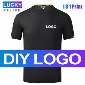 Camiseta de poliéster con cuello redondo de secado rápido para hombres Camiseta deportiva personalizada Impresión bordado Diseño personalizado Top 4xl 220607