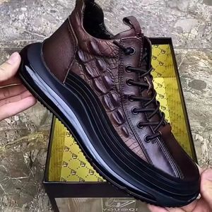 Chaussures en cuir rétro masculin en cuir artificiel baskets décontractées Alligator motif plate-forme hommes 231227
