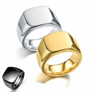 Bague homme Punk Rock lisse 316L acier inoxydable chevalière anneaux pour hommes Hip Hop fête bijoux en gros mariage masculin