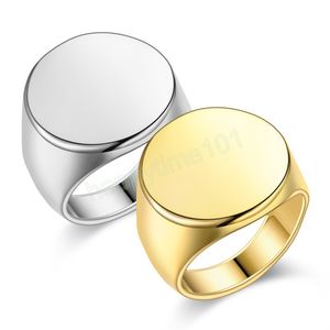 Bague Punk en alliage lisse pour hommes, chevalière pour hommes, bijoux de fête Hip Hop, bagues de mariage pour hommes