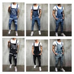 Jeans déchirés pour hommes combinaisons Streetwear salopette en Denim en détresse pour homme pantalon à bretelles taille S-XXXL Salopette Uomo272e