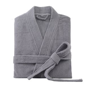Men's Robes 100% coton peignoir pour hommes longue épaisse absorbant Terry peignoir de bain Kimono hommes serviette peignoir solide vêtements de nuit femmes robe de chambre 230822