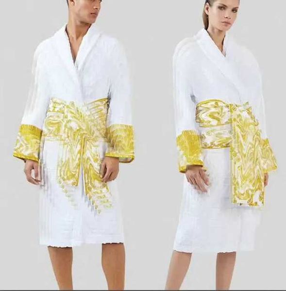 Robes pour hommes Designer Peignoir Femmes Hommes Vêtements de nuit Hiver Vintage Bain Style baroque européen Femme épaisse longue robe blanc jacquard maison sfdsfdf