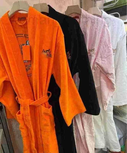 Robes pour hommes Designer Bathrod pur coton peignoir orange love couple couple maison maison pyjamas pur coton haut de gamme t1vl