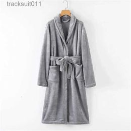 Männer Roben Verdicken Bademantel Winter Fleece Kleid Nachtwäsche Warme Flanell Robe Plus frauen Samt Paar Korallen Männer der Nacht herbst L231130