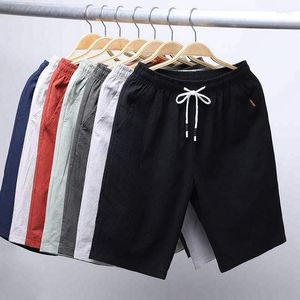 Men's Running Shorts White Men Japanese Style Polyester Sport For Casual Summer Elastic Waist Solid Printed Clothing Z0522