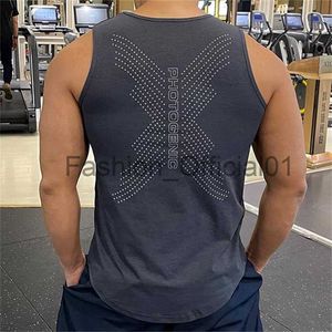 Gilets de course pour hommes Fitness Bodybuilding Training Débardeurs Été Casual Sports Vest Basketball Football Gym Respirant Tanktop x0830