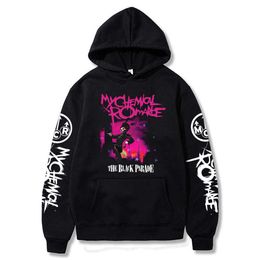 Sweats-shirts pour hommes My Chemical Romance Uniseks Hitam Parade Punk Rock Sweat à capuche Kaus Musim Dingin Jaket Mantel Longgar Pakaian Pullover 0214