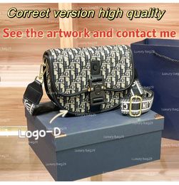 Herenzadeltas Crossbody tas Designer D geborduurde canvas letters Correcte versie Hoge kwaliteit Zie het originele contact mij