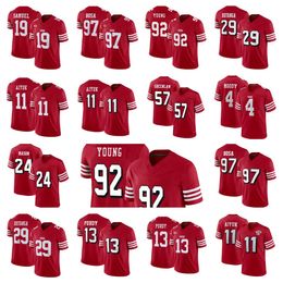 San''Francisco''49ers''Deebo Samuel George Kittle Nick Bosa Rouge 2023 F.U.S.E.Avec maillot cousu de football limité 1 étoile C Patch Vapor Untouchable