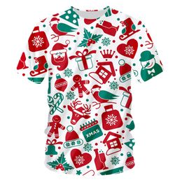 Hommes s Santa Clause Tee Shirt Mode Casual T-shirt Impression 3D Cadeau De Noël T-shirts Joyeux Noël Fête T-shirts DIY En Gros 220707
