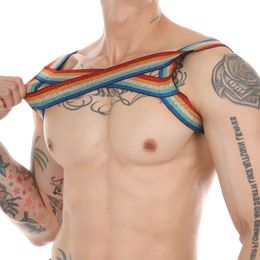 Heren sexy borstondergoed erotisch lichaam riem mannen harnas porno elastische uitsparing kleding club