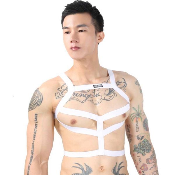 Harnais Sexy pour hommes, bande de Bondage BDSM, corps licou, ceinture de poitrine, Lingerie exotique, fétiche, scène, vêtements de boîte de nuit Gay