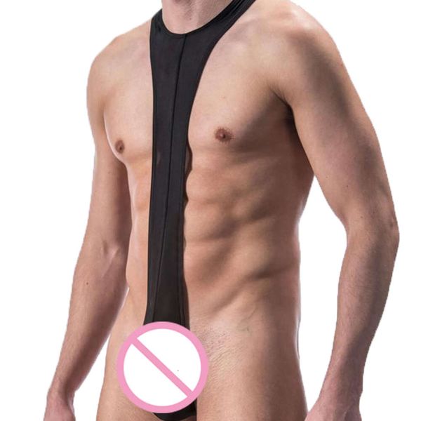 Body De Malla Sexy Para Hombres Camiseta Interior Erótica Transparente Bolsa Apretada Translúcida Mono con Espalda En T Ropa De Coqueteo