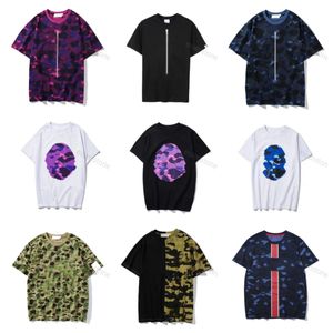 Tiburón corto para hombre Diseñador de camiseta de tiburón de lujo marca camiseta de camuflaje Ropa tiburón patten manga corta primavera verano marea hombres y mujeres bap pes TeeS