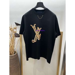 T-shirt de créateur de chemises masculines Paris Street, Italie OS T-shirt T-shirt respirant Navigation Series Fried Pâte Twists Mirror Mirror Print Chain Half Mancheve T-shirt 1110