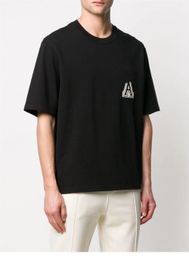 Camisa de hombre con letra grande A, camiseta holgada de algodón con bordado de pareja, camisa informal de manga corta.