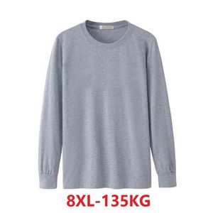 Chemise Homme Manches Longues Hiver Automne Grande Taille Grande Taille 5XL 6XL T-Shirt Décontracté Coton 7XL 8XL T-Shirt Maison Vert Bleu Noir G1222