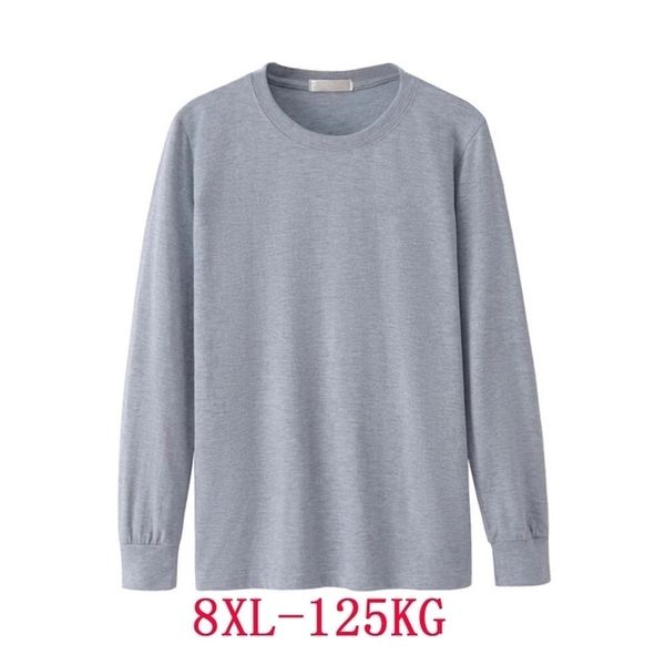 Chemise homme manches longues hiver automne grande taille 5XL 6XL T-Shirt style décontracté coton 7XL 8XL maison vert bleu noir 220401