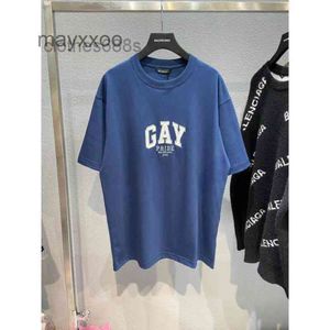 Chemises pour hommes Designer Ballencigss T-shirt Pullaires Fashion Version correcte Lettre gay broderie Couple de manches lâches M 7N3X 3TDD
