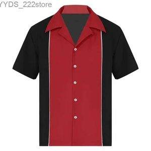 Chemises pour hommes Summer Bowling Shirt rétro Bouton à manches courtes à manches courtes multi-couleurs