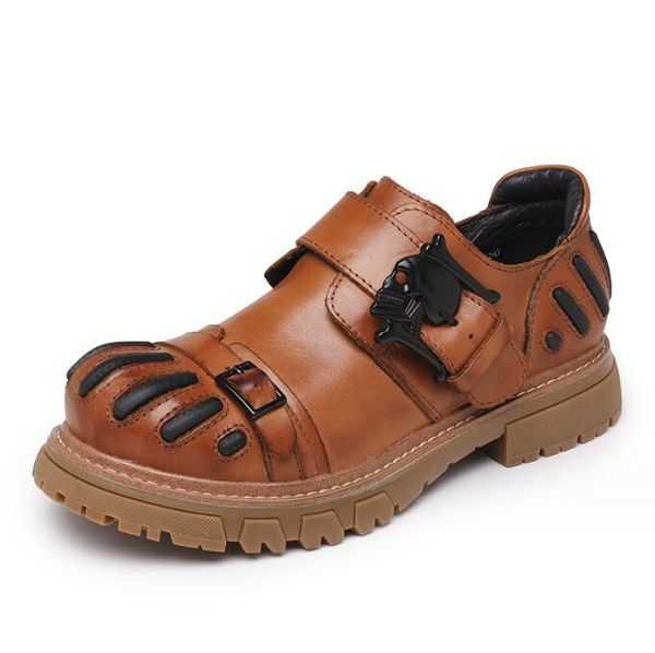 Chaussures pour hommes nouvelles chaussures décontractées à semelles épaisses en cuir américain mode chaussures rétro classiques britanniques bottes d'imitation de créateur pour chaussures de fête pour garçons