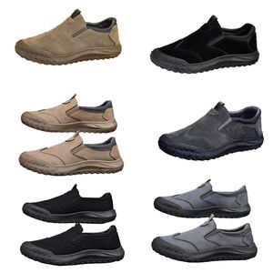 Chaussures pour hommes, nouveau style de printemps, chaussures paresseuses d'un pied, chaussures de protection du travail confortables et respirantes, tendance pour hommes, semelles souples, chaussures de sport et de loisirs noir 42